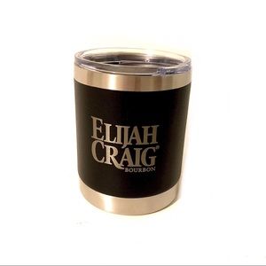 - New Elijah Craig Bourbon stainless steel black mug with lid